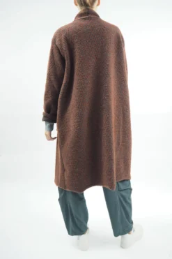 Made In Italy Chevron Blanket Coat Chestnut -VogueCurve Store made in italy chevron blanket coat rust 3.jpg