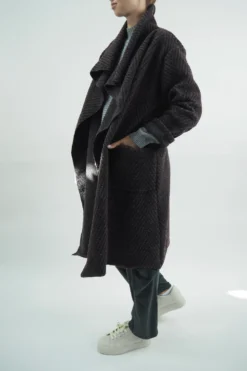 Made In Italy Chevron Blanket Coat Wine 6 Made In Italy Chevron Blanket Coat Wine -VogueCurve Store made in italy chevron blanket coat wine 2.jpg