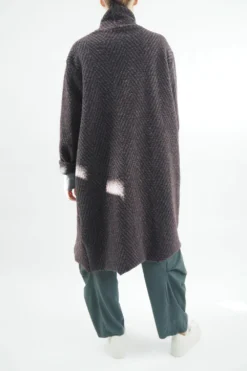 Made In Italy Chevron Blanket Coat Wine 7 Made In Italy Chevron Blanket Coat Wine -VogueCurve Store made in italy chevron blanket coat wine 3.jpg