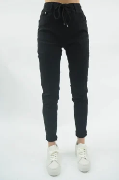 Made In Italy Classic Athleisure Jean Black