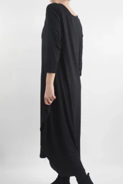 Made In Italy Classic Long Sleeve Parachute Maxi Dress Black 8 Made In Italy Classic Long Sleeve Parachute Maxi Dress Black -VogueCurve Store made in italy classic long sleeve parachute maxi dress black03.jpg