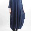 Made In Italy Classic Long Sleeve Parachute Maxi Dress Navy / -VogueCurve Store made in italy classic long sleeve parachute maxi dress navy00.jpg