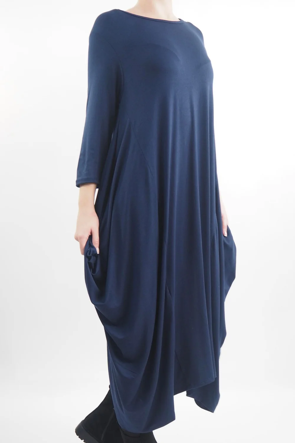 Made In Italy Classic Long Sleeve Parachute Maxi Dress Navy / 4 Made In Italy Classic Long Sleeve Parachute Maxi Dress Navy / - Image 2