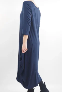 Made In Italy Classic Long Sleeve Parachute Maxi Dress Navy / 8 Made In Italy Classic Long Sleeve Parachute Maxi Dress Navy / -VogueCurve Store made in italy classic long sleeve parachute maxi dress navy03.jpg