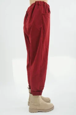 Made In Italy Classic Magic Trouser Winter Berry -VogueCurve Store made in italy classic magic trouser red berry03.jpg