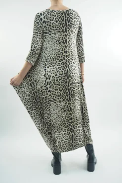 Made In Italy Classic Parachute Dress Mixed Animal Natural -VogueCurve Store made in italy classic parachute dress mixed animal natural 3.jpg