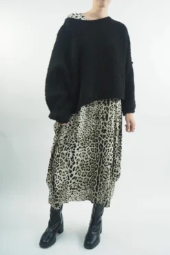 Made In Italy Classic Parachute Dress Mixed Animal Natural -VogueCurve Store made in italy classic parachute dress mixed animal natural 4.jpg