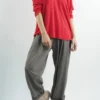 Made In Italy Classic Super Soft Fine Knit Top Cherry