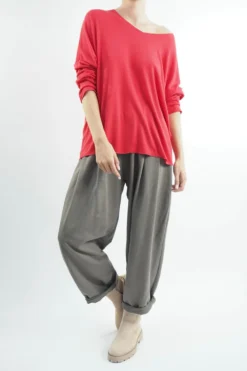 Made In Italy Classic Super Soft Fine Knit Top Cherry 9 Made In Italy Classic Super Soft Fine Knit Top Cherry -VogueCurve Store made in italy classic super soft fine knit cherry04.jpg