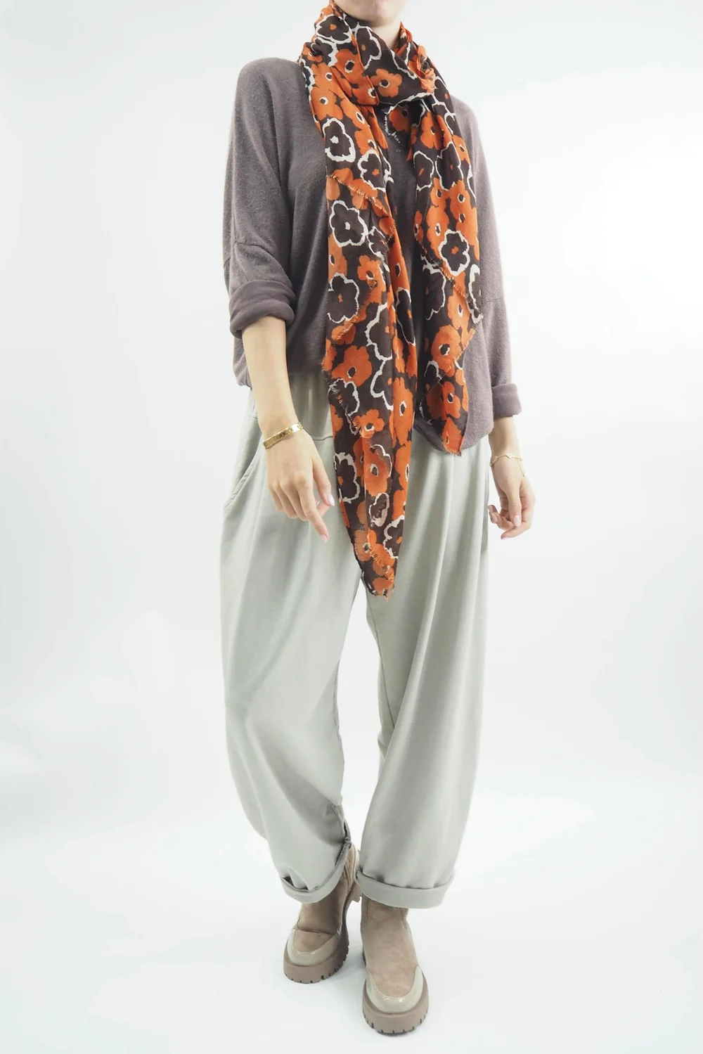 Made In Italy Classic Super Soft Fine Knit Top Hot Chocolate 7 Made In Italy Classic Super Soft Fine Knit Top Hot Chocolate - Image 5