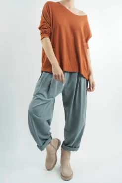 Made In Italy Classic Super Soft Fine Knit Top Saffron