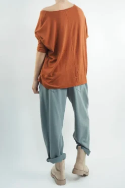 Made In Italy Classic Super Soft Fine Knit Top Saffron -VogueCurve Store made in italy classic super soft fine knit saffron03.jpg