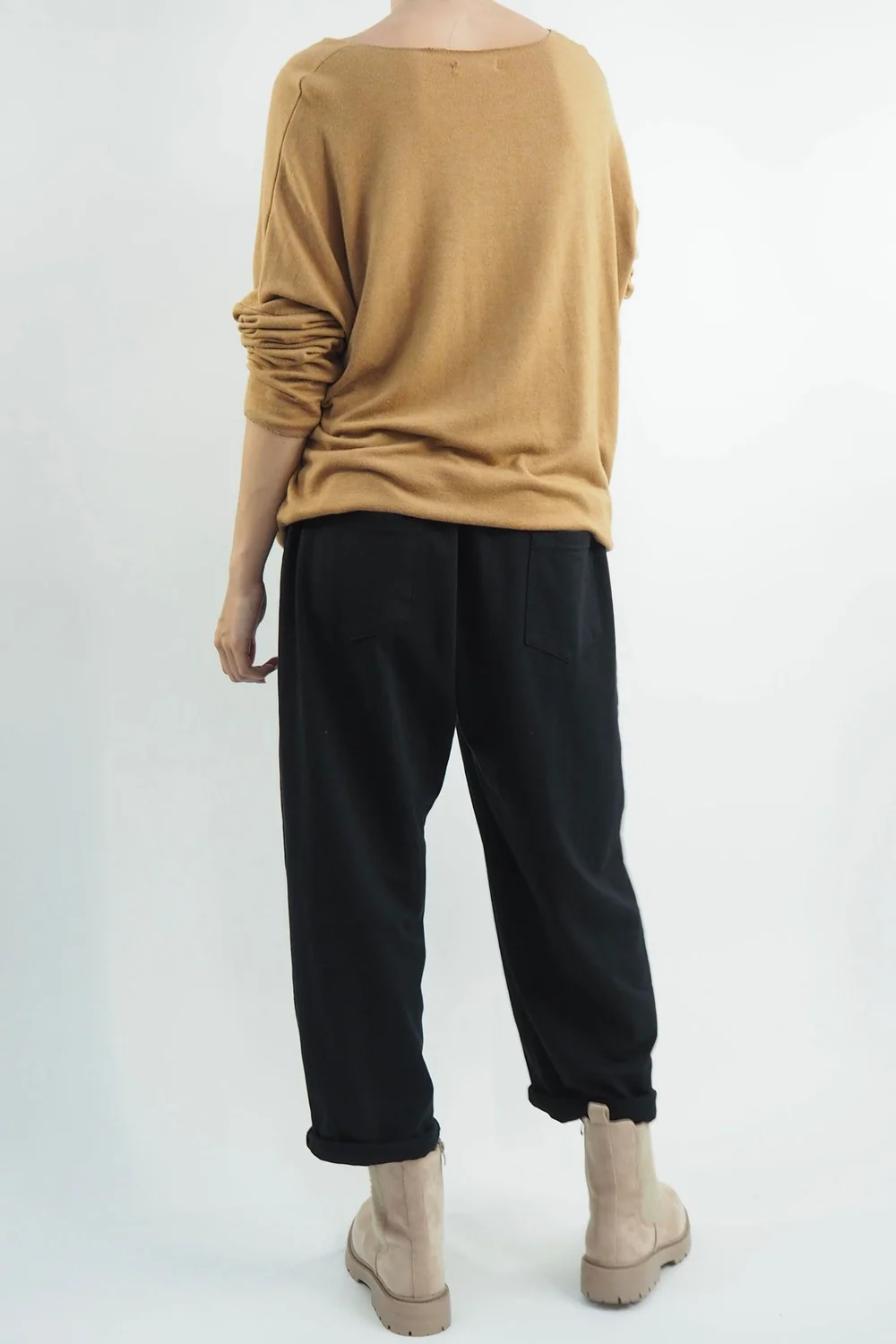 Made In Italy Classic Super Soft Fine Knit Top Tan 5 Made In Italy Classic Super Soft Fine Knit Top Tan - Image 3