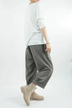 Made In Italy Classic Super Soft Ribbed Fine Knit Top Ecru -VogueCurve Store made in italy classic super soft ribbed fine knit ecru02.jpg