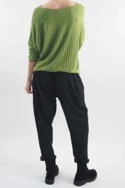 Made In Italy Classic Super Soft Ribbed Fine Knit Top Matcha / 9 Made In Italy Classic Super Soft Ribbed Fine Knit Top Matcha / -VogueCurve Store made in italy classic super soft ribbed fine knit matcha 4.jpg