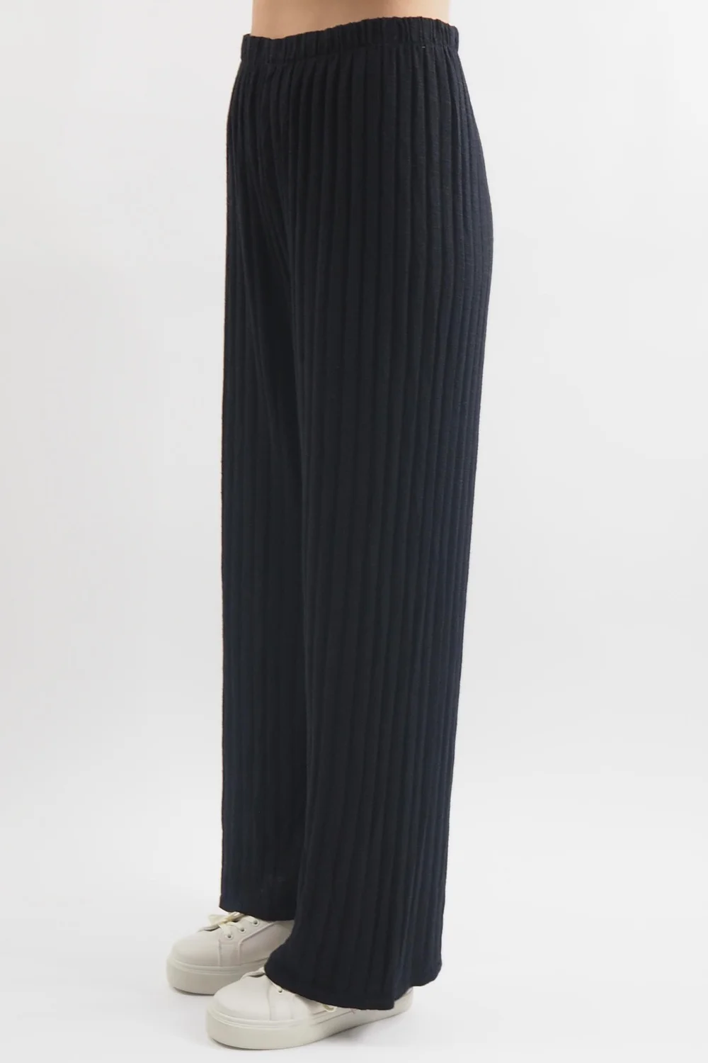 Made In Italy Classic Super Soft Ribbed Fine Knit Pant Black 5 Made In Italy Classic Super Soft Ribbed Fine Knit Pant Black - Image 3