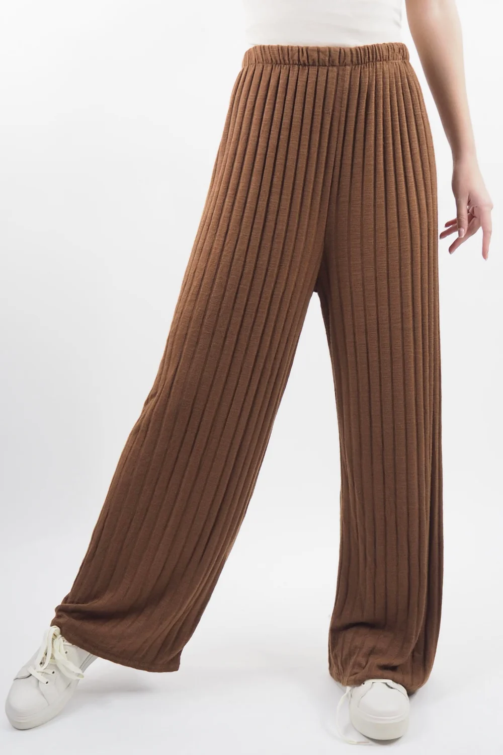 Made In Italy Classic Super Soft Ribbed Fine Knit Pant Chestnut 3 Made In Italy Classic Super Soft Ribbed Fine Knit Pant Chestnut