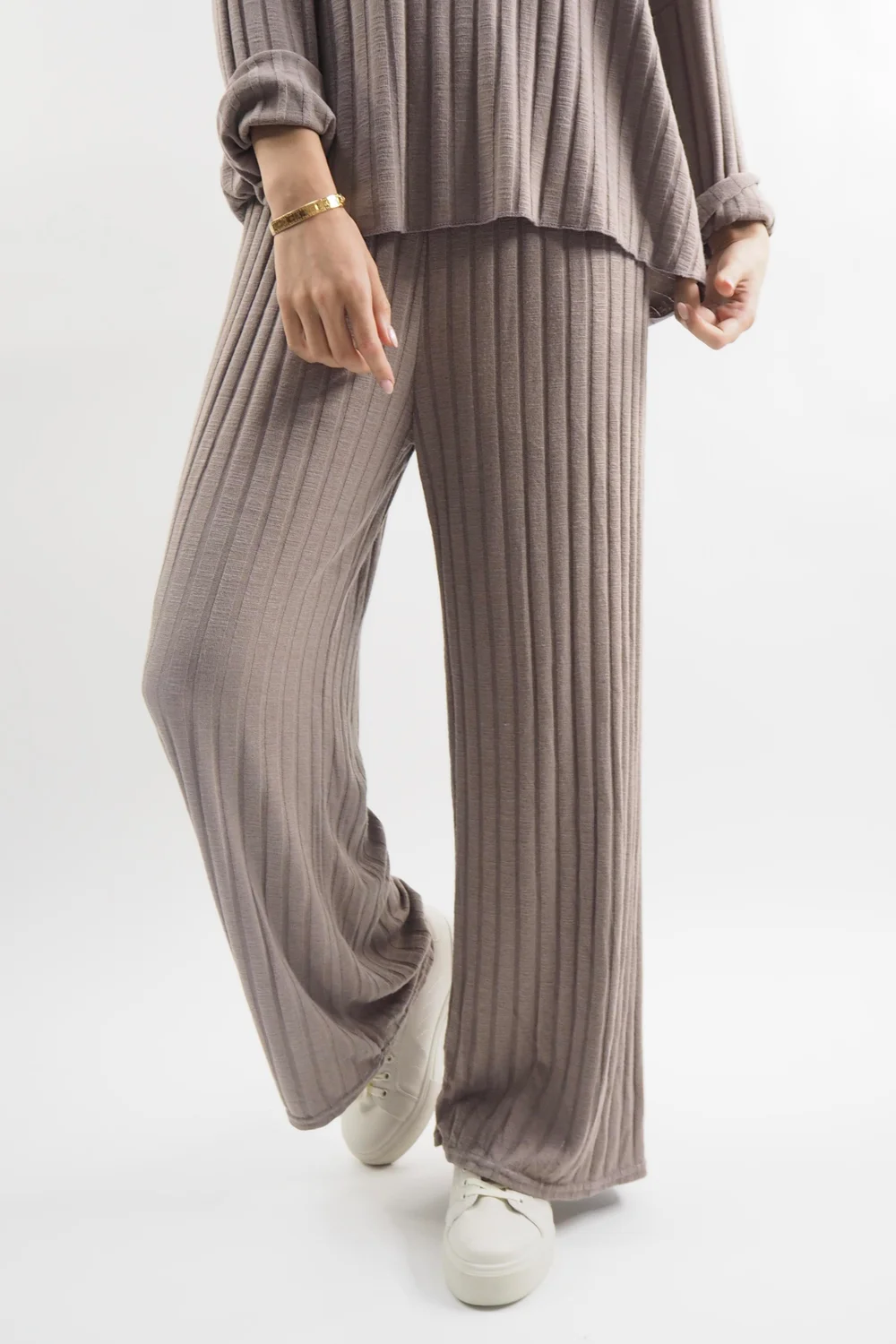 Made In Italy Classic Super Soft Ribbed Fine Knit Pant Mocha 4 Made In Italy Classic Super Soft Ribbed Fine Knit Pant Mocha - Image 2