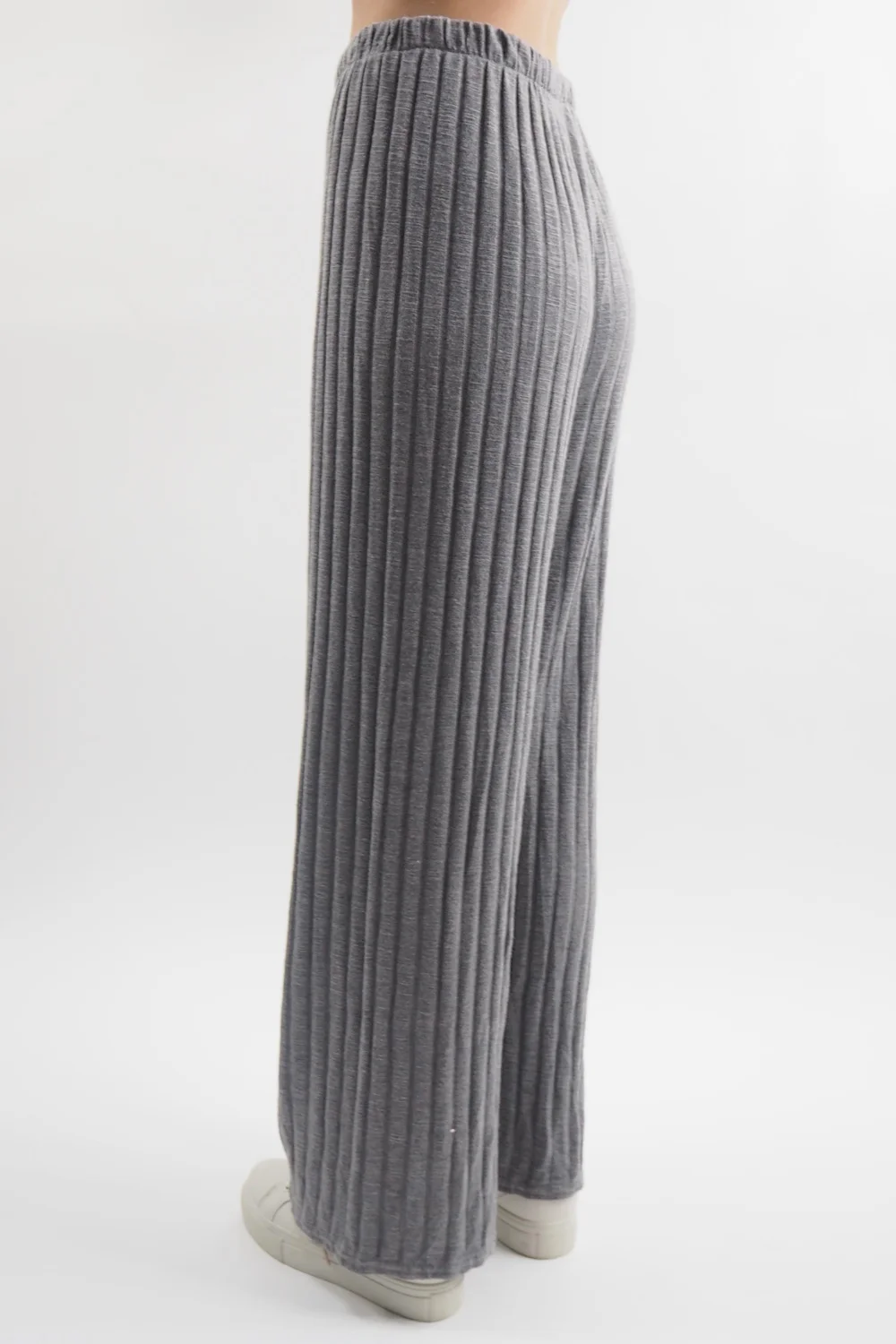 Made In Italy Classic Super Soft Ribbed Fine Knit Pant Slate Marl 6 Made In Italy Classic Super Soft Ribbed Fine Knit Pant Slate Marl - Image 4