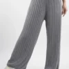 Made In Italy Classic Super Soft Ribbed Fine Knit Pant Slate Marl