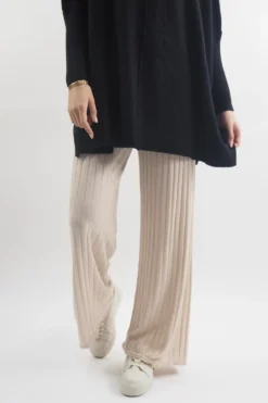 Made In Italy Classic Super Soft Ribbed Fine Knit Pant Stone -VogueCurve Store made in italy classic super soft ribbed fine knit pant stone 2.jpg