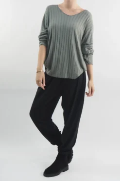 VogueCurve Store -VogueCurve Store made in italy classic super soft ribbed fine knit soft khaki 2.jpg