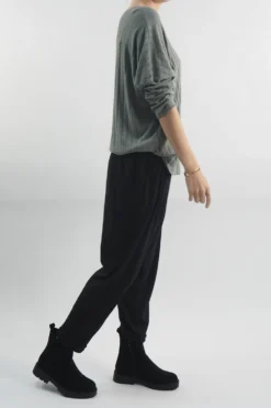 Made In Italy Classic Super Soft Ribbed Fine Knit Top Soft Khaki -VogueCurve Store made in italy classic super soft ribbed fine knit soft khaki 3.jpg