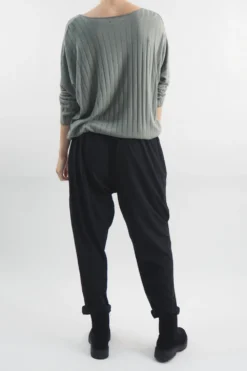 Made In Italy Classic Super Soft Ribbed Fine Knit Top Soft Khaki -VogueCurve Store made in italy classic super soft ribbed fine knit soft khaki 4.jpg