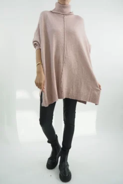 Made In Italy Conrad Classic Blanket Knit Top Antique Rose