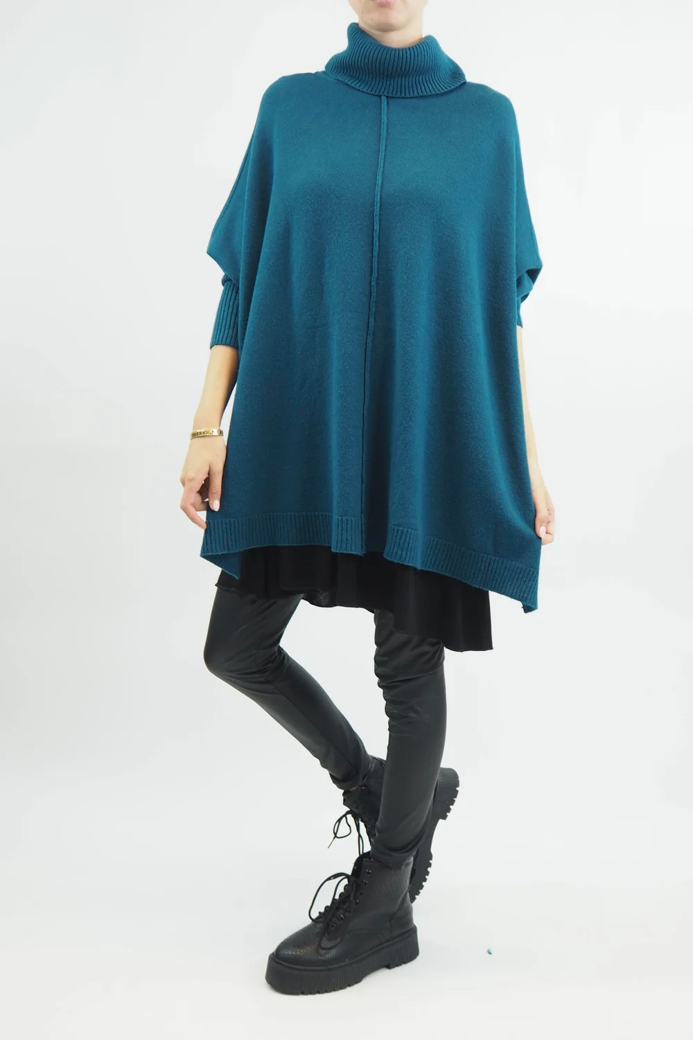 Made In Italy Conrad Classic Blanket Knit Top Prussian 4 Made In Italy Conrad Classic Blanket Knit Top Prussian - Image 2