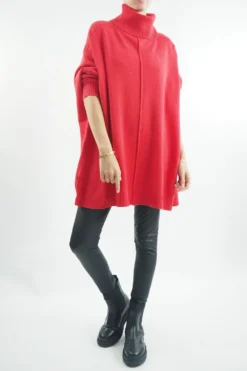 Made In Italy Conrad Classic Blanket Knit Top Rouge