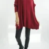 Made In Italy Conrad Classic Blanket Knit Top Winter Berry -VogueCurve Store made in italy conrad classic blanket knit winter berry1.jpg