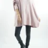 Made In Italy Conrad Oversized Fray Cowl Knit Top Antique Rose 2 Made In Italy Conrad Oversized Fray Cowl Knit Top Antique Rose -VogueCurve Store made in italy conrad oversized fray cowl knit antique rose1.jpg