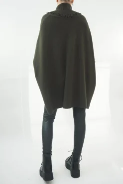 Made In Italy Conrad Oversized Fray Cowl Knit Top Deep Khaki -VogueCurve Store made in italy conrad oversized fray cowl knit deep khaki03.jpg