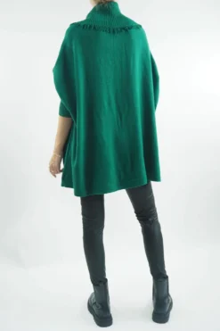 Made In Italy Conrad Oversized Fray Cowl Knit Top Emerald 8 Made In Italy Conrad Oversized Fray Cowl Knit Top Emerald -VogueCurve Store made in italy conrad oversized fray cowl knit emerald03.jpg
