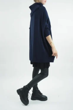 Made In Italy Conrad Oversized Fray Cowl Knit Top Ink -VogueCurve Store made in italy conrad oversized fray cowl knit ink 3.jpg