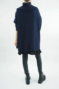 Made In Italy Conrad Oversized Fray Cowl Knit Top Ink -VogueCurve Store made in italy conrad oversized fray cowl knit ink 4.jpg