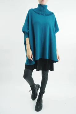 Made In Italy Conrad Oversized Fray Cowl Knit Top Prussian -VogueCurve Store made in italy conrad oversized fray cowl knit prussian 2.jpg