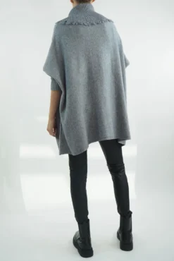 Made In Italy Conrad Oversized Fray Cowl Knit Top Slate Marl 8 Made In Italy Conrad Oversized Fray Cowl Knit Top Slate Marl -VogueCurve Store made in italy conrad oversized fray cowl knit slate marl3.jpg
