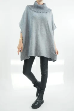 Made In Italy Conrad Oversized Fray Cowl Knit Top Slate Marl 9 Made In Italy Conrad Oversized Fray Cowl Knit Top Slate Marl -VogueCurve Store made in italy conrad oversized fray cowl knit slate marl4.jpg
