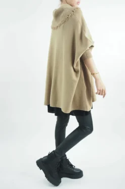 Made In Italy Conrad Oversized Fray Cowl Knit Top Toast 8 Made In Italy Conrad Oversized Fray Cowl Knit Top Toast -VogueCurve Store made in italy conrad oversized fray cowl knit toast 3.jpg