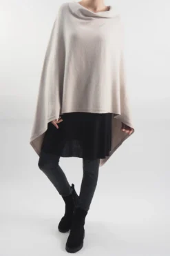 Made In Italy Conrad Seam Back Poncho Stone -VogueCurve Store made in italy conrad seam back poncho stone2004.jpg