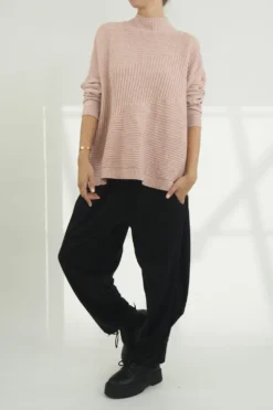 Made In Italy Conrad Turtle Ribby Knit Top Antique Rose 7 Made In Italy Conrad Turtle Ribby Knit Top Antique Rose -VogueCurve Store made in italy conrad turtle ribby knit antique rose 2.jpg