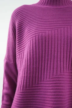 Made In Italy Conrad Turtle Ribby Knit Top Magenta -VogueCurve Store made in italy conrad turtle ribby knit magenta04.jpg