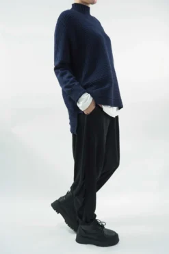 Made In Italy Conrad Turtle Ribby Knit Top Navy 7 Made In Italy Conrad Turtle Ribby Knit Top Navy -VogueCurve Store made in italy conrad turtle ribby knit navy02.jpg