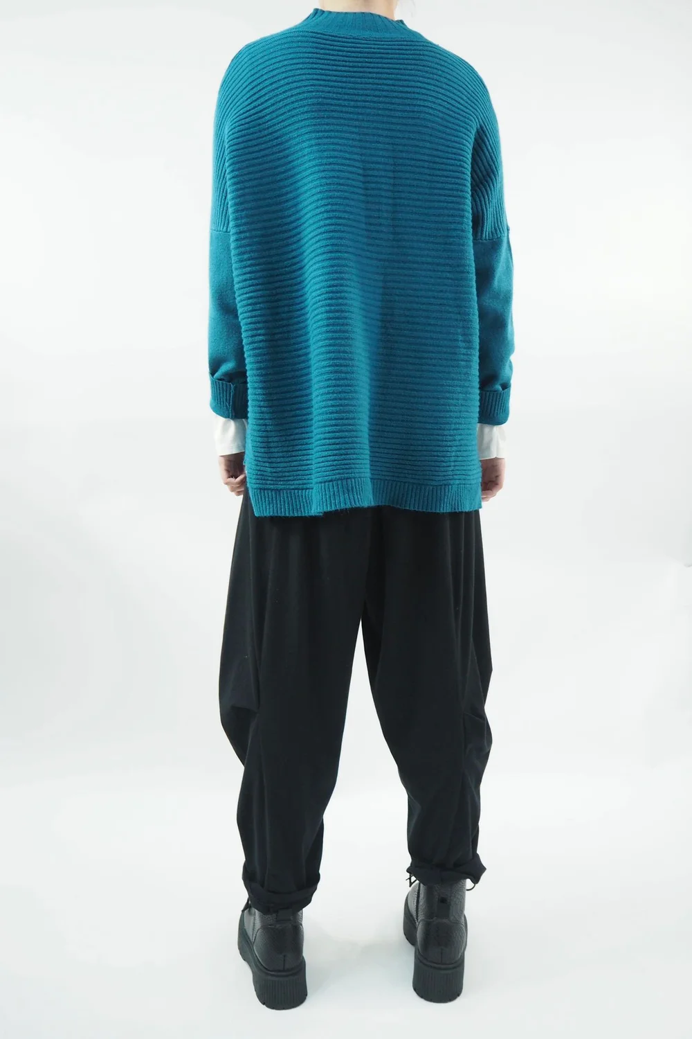 Made In Italy Conrad Turtle Ribby Knit Top Prussian 5 Made In Italy Conrad Turtle Ribby Knit Top Prussian - Image 3