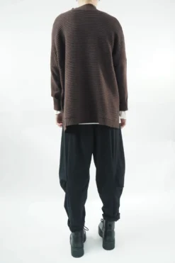 Made In Italy Conrad Turtle Ribby Knit Top Umber -VogueCurve Store made in italy conrad turtle ribby knit umber03.jpg