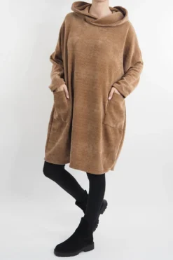 Made In Italy Dusk Pocketed Cowl Tunic Camel 8 Made In Italy Dusk Pocketed Cowl Tunic Camel -VogueCurve Store made in italy dusk pocketed cowl tunic camel.jpg