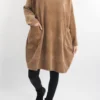 Made In Italy Dusk Pocketed Cowl Tunic Camel -VogueCurve Store made in italy dusk pocketed cowl tunic camel1.jpg