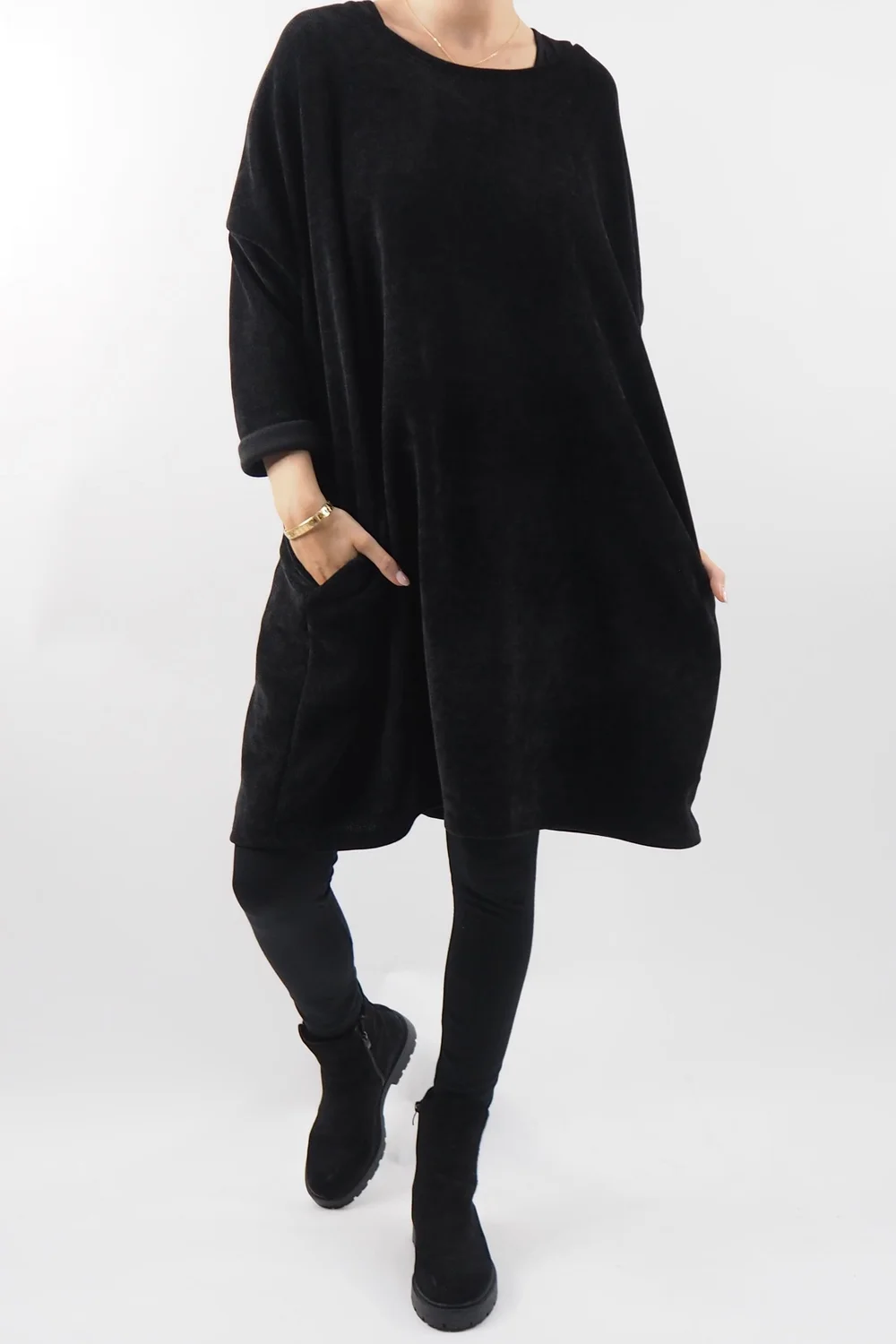 Made In Italy Dusk Sac Tunic Black * 5 Made In Italy Dusk Sac Tunic Black * - Image 3